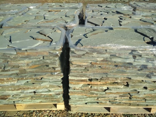 Плитняк златолит зелёный для цоколя, отмостки купить в Очёре