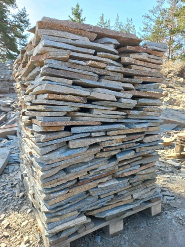 Плитняк златолит серебристый для цоколя, отмостки купить в Очёре