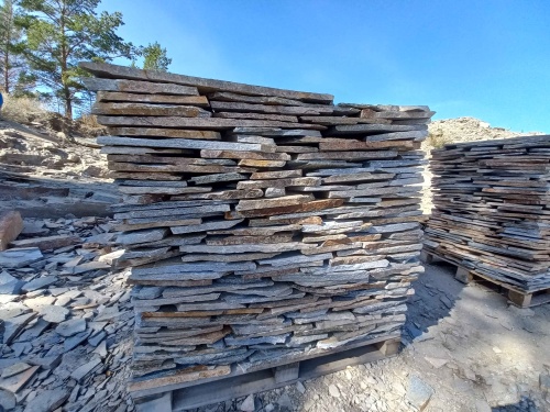 Плитняк златолит серебристый для фасада купить в Очёре