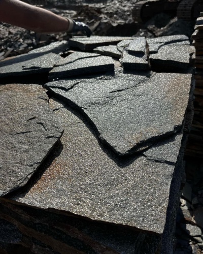 Плитняк златолит серебристый для фасада купить в Очёре